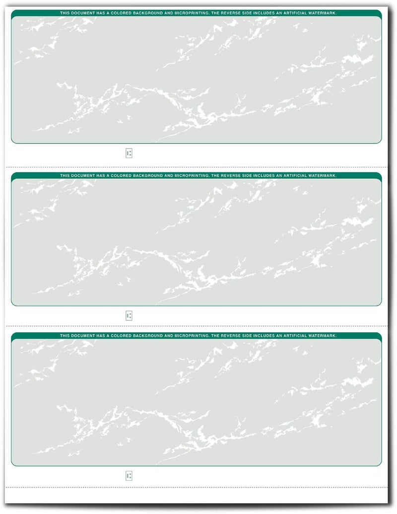 VersaCheck Secure Checks - 1500 Blank Business Checks - Green Prestige - 500 Sheets Form #3000 - 3 Per Sheet - Image 2